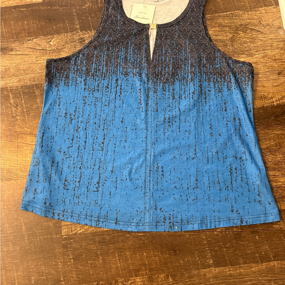 Stylish Blue and Black Tank Top
